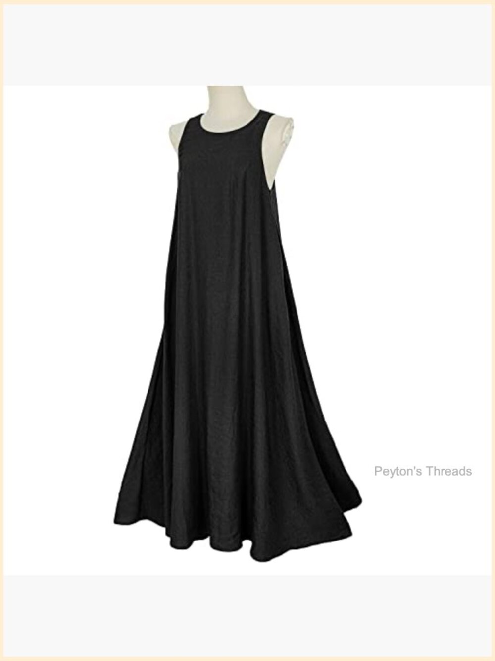 Women's Linen Maxi Dress Sleeveless Loose Casual with Pockets - Picture 3 of 7